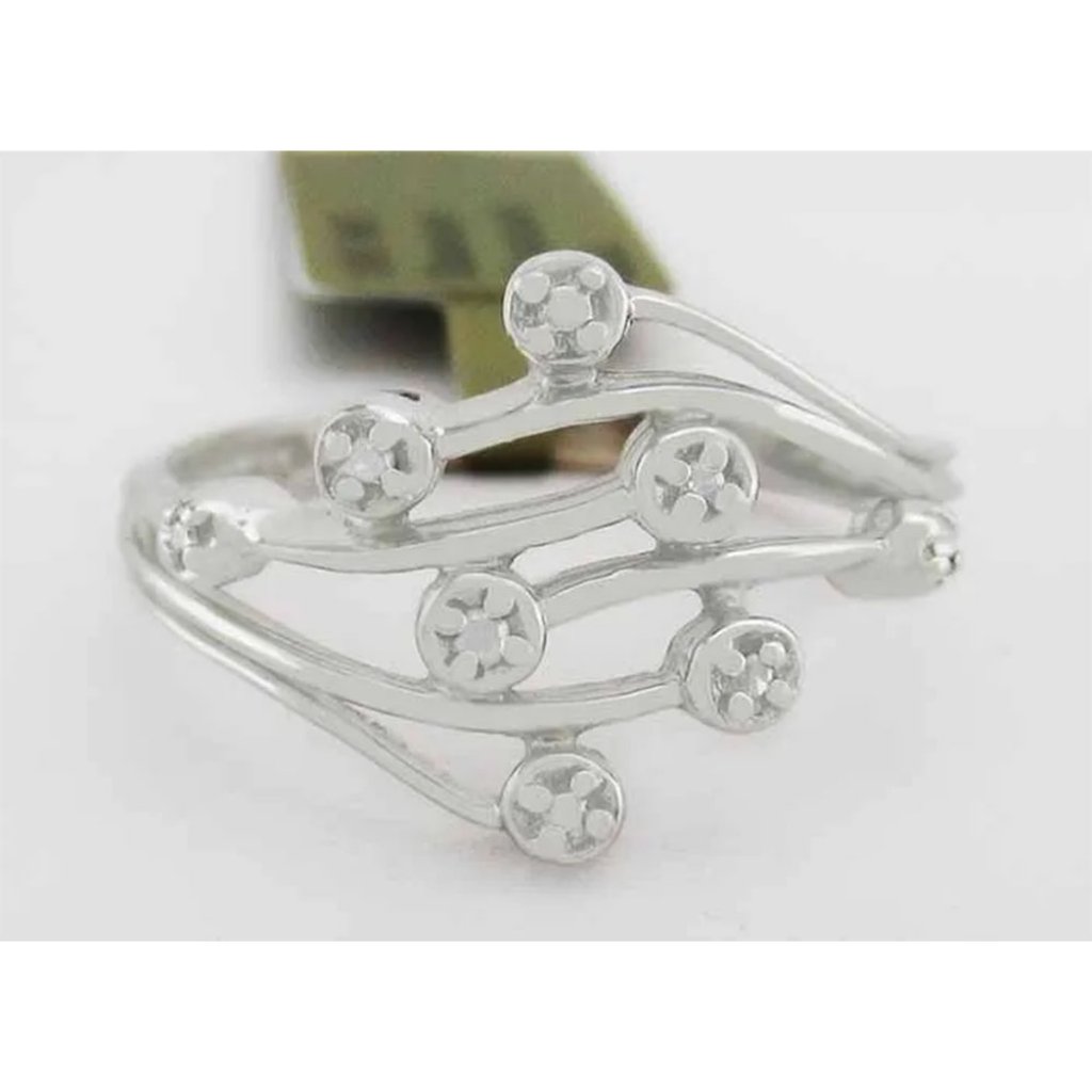 Genuine Diamond Ring 10k White Gold